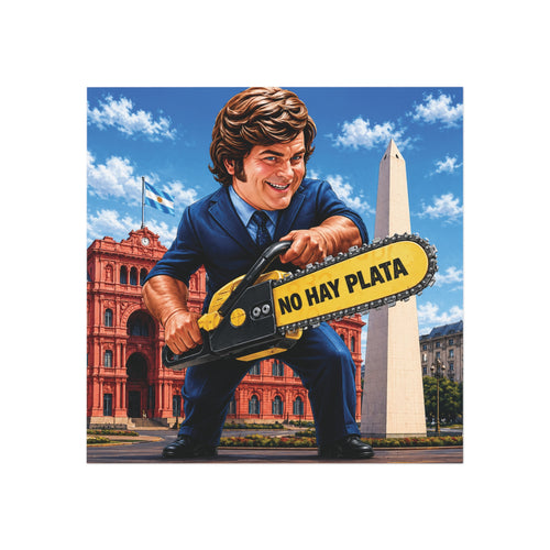 "No Hay Plata" Chainsaw  Square Magnet