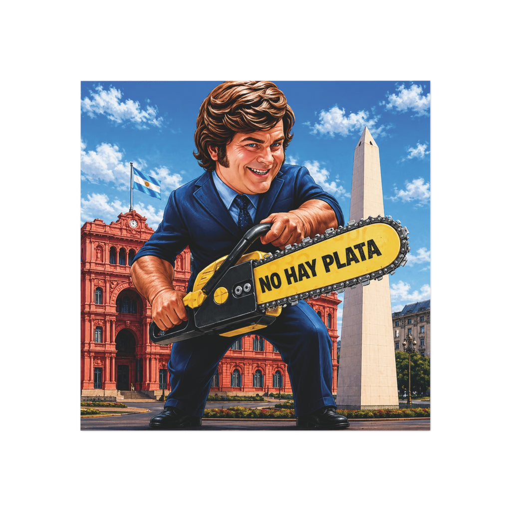 "No Hay Plata" Chainsaw  Square Magnet
