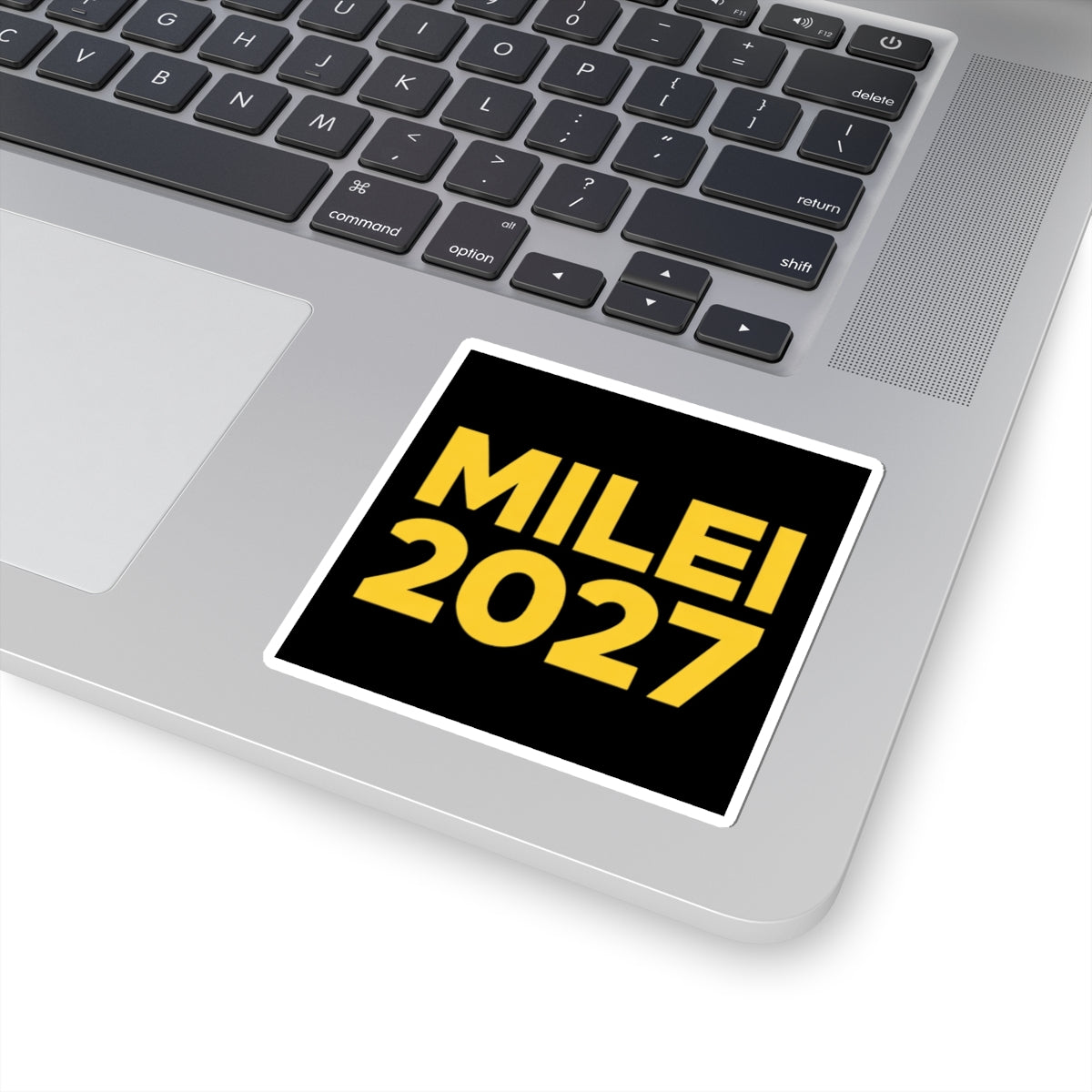 Milei 2027 Sticker — Bold Yellow Campaign Decal for Laptops, Water Bottles & Political Support